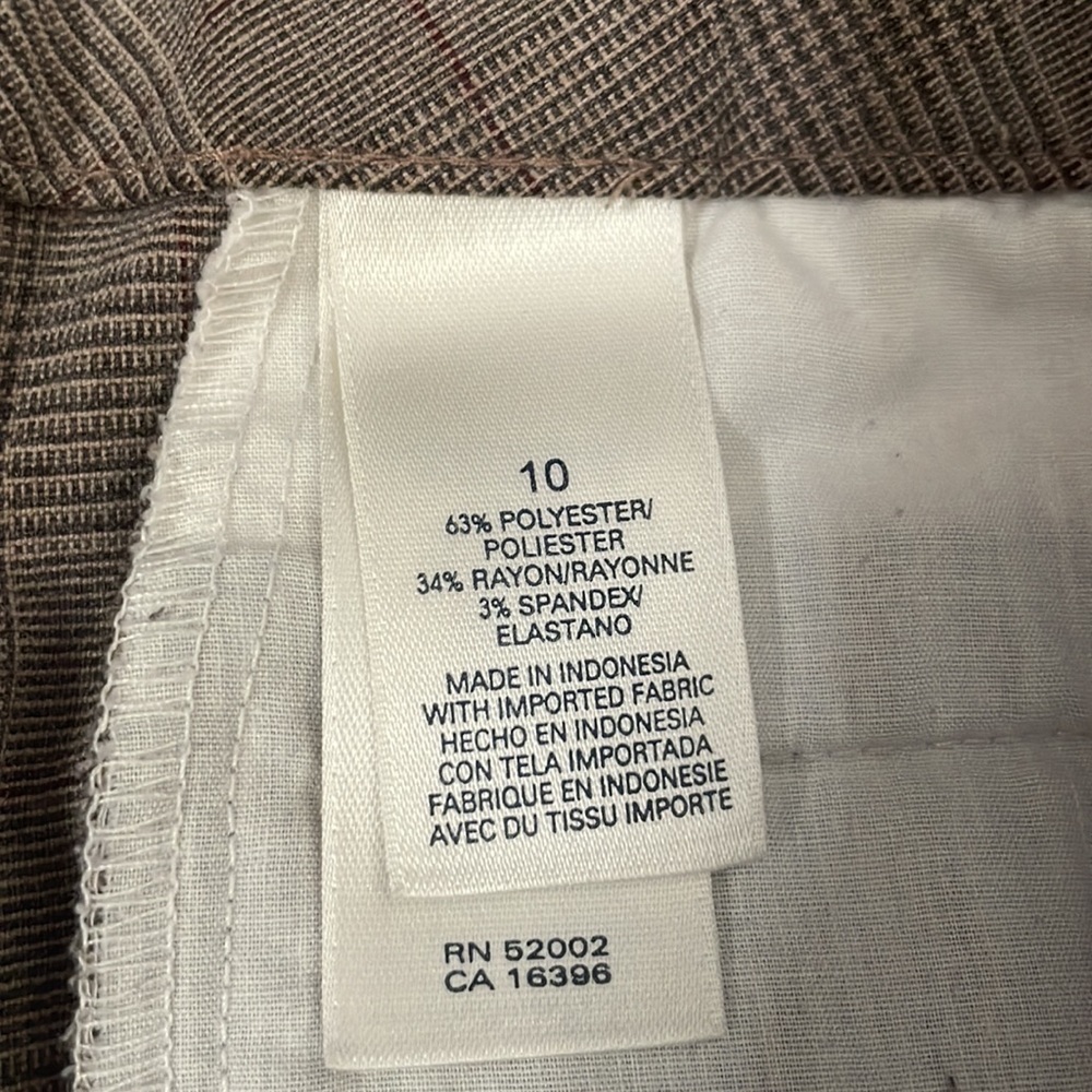 Crazy Horse by Liz Claiborne Brown and Tan Plaid Wide Leg Trousers/Dress Pants - Picture 4 of 6